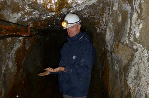 Andy Howard (BGS) at Rosevale Mine, Zennor, Cornwall.